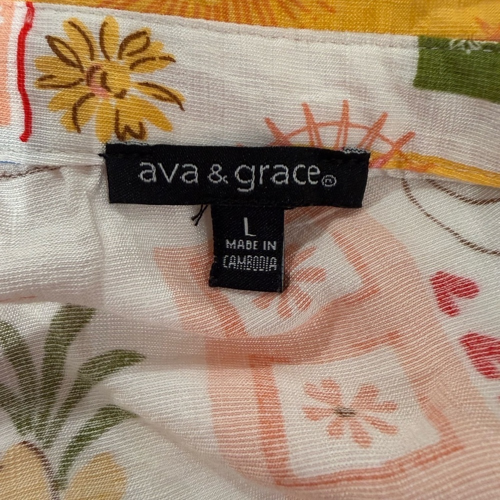 Like New Ava & Grace Positano Patchwork Floral Lightweight Midi Dress Large - Picture 6 of 6